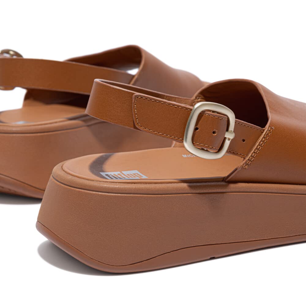 【新品未使用】FitFlop サボ　バックルストラップ　レザー　ブラウン　US6 新品未使用】FitFlop サボ バックルストラップ レザー ブラウン